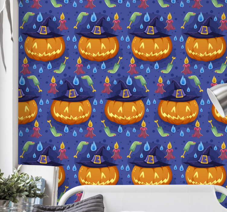 Tapeta Wesołe dynie Halloween - TenStickers