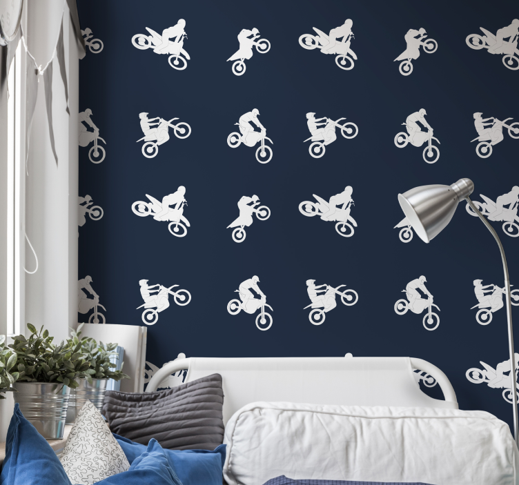 Tapeta Wzór motocykla żużlowego - TenStickers