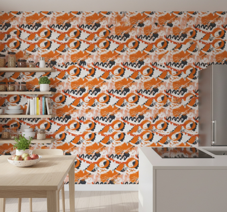 Tapeta wzory i tekstury motyw abstrakcyjnych okręgów - TenStickers