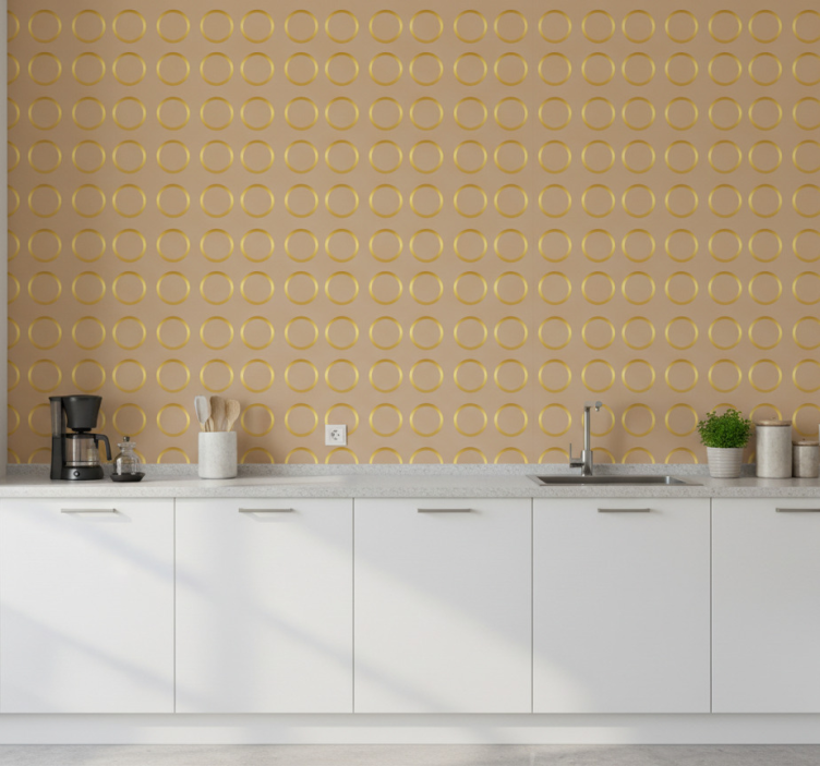 Tapeta wzory i tekstury motyw geometrycznych kół - TenStickers