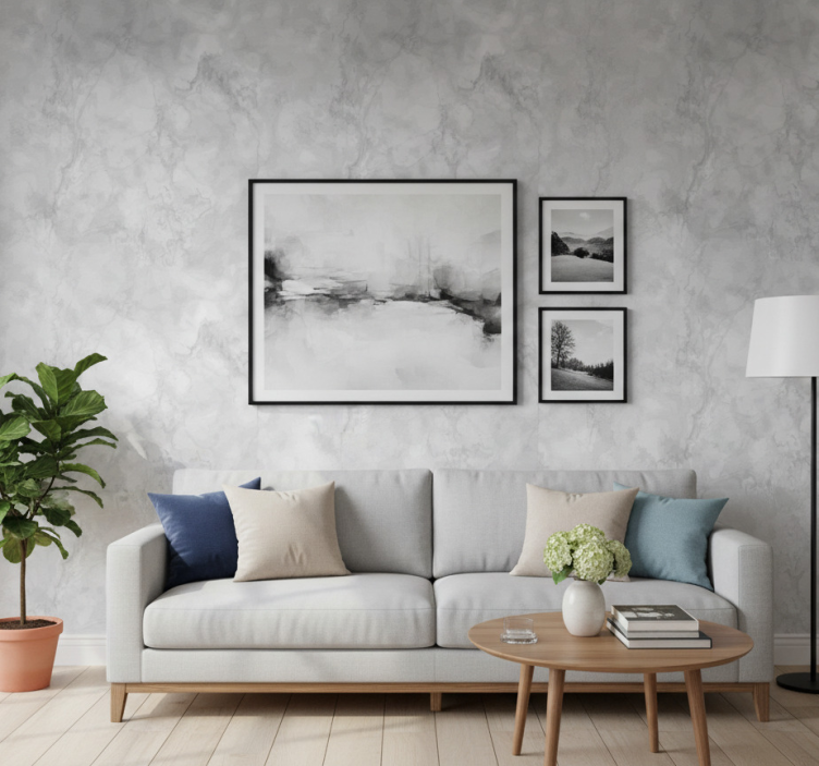 Tapeta kamienie w szarym efekcie wzoru - TenStickers