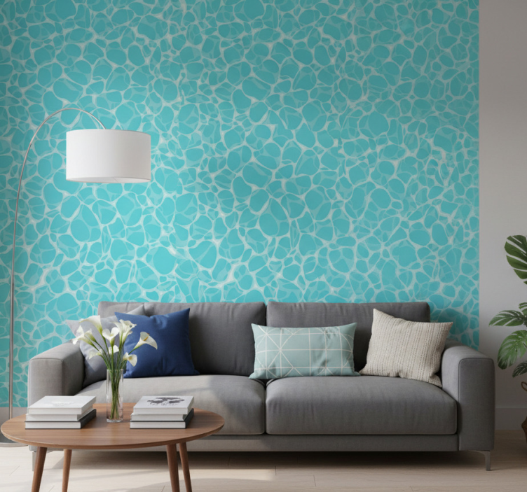 Tapeta wzory i tekstury odbicie światła w dnie morza - TenStickers