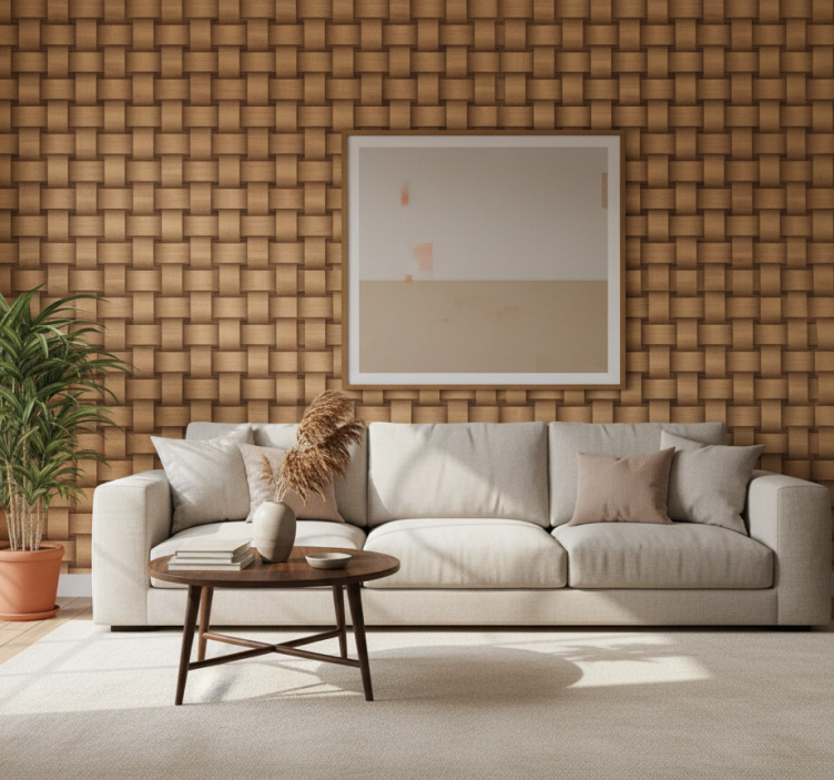 Tapeta wzory i tekstury drewno splatające się - TenStickers