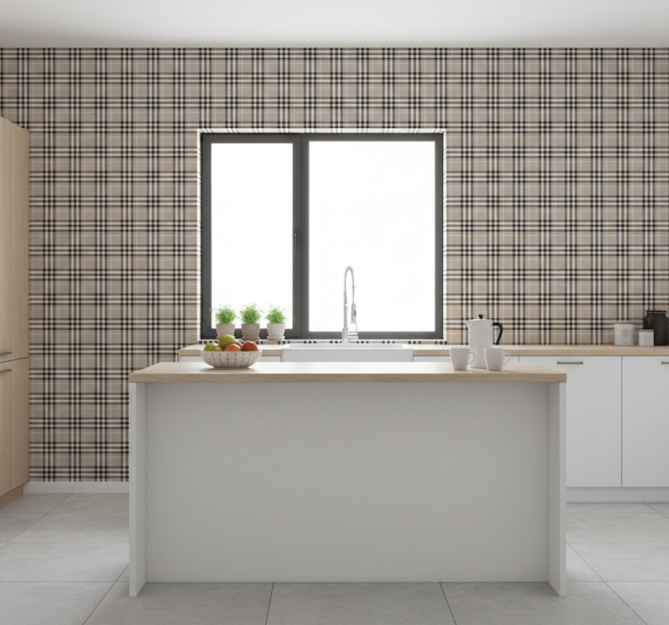 Tapeta wzory i tekstury w klasyczną kratkę - TenStickers