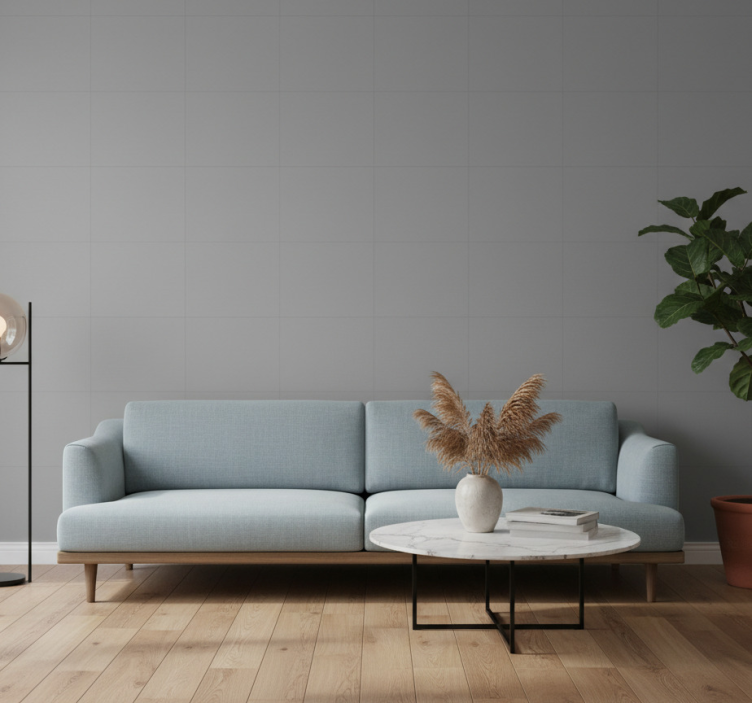 Tapeta do salonu w szarym wzorze - TenStickers