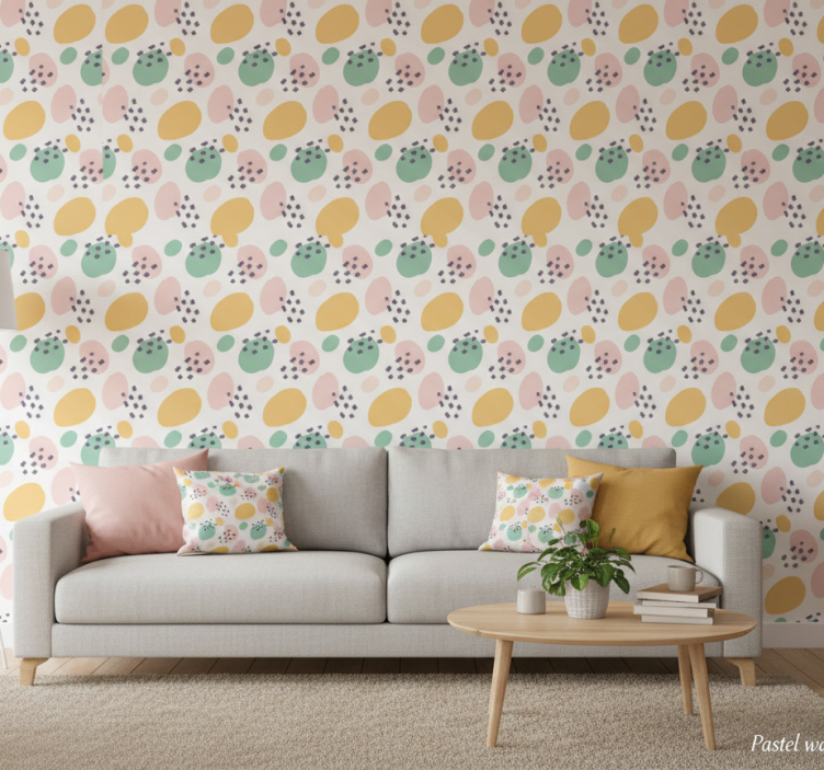 Tapeta wzory i tekstury w pastelowych formach - TenStickers