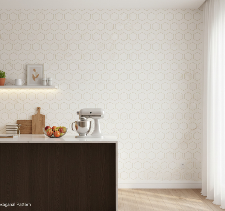 Tapeta wzory i tekstury wzór geometryczny heksagonalny - TenStickers