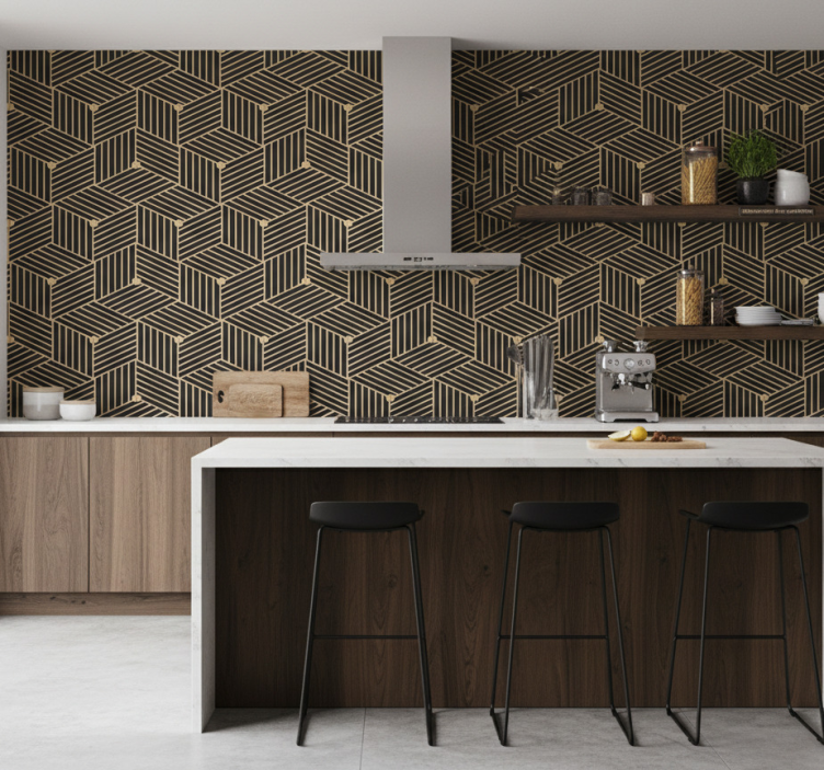 Tapeta wzory i tekstury wzór geometryczny liniowy - TenStickers