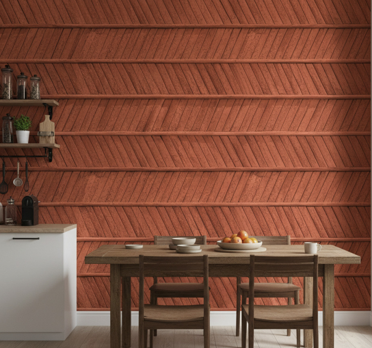 Tapeta wzory i tekstury wzór w jodełkę drewniany - TenStickers