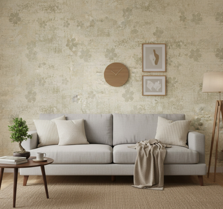 Tapeta wzory i tekstury zniszczona tekstura japandi - TenStickers