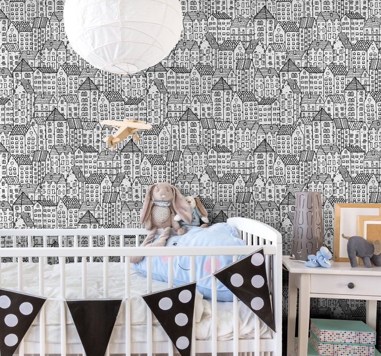 Teksturowane tapety domy zabaw - TenStickers