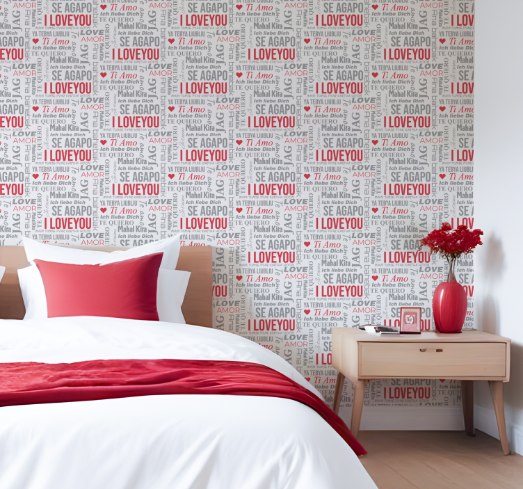 Tapeta z napisami i love you w różnych językach - TenStickers