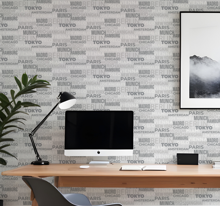 Tapeta z napisami nazwy miast - TenStickers