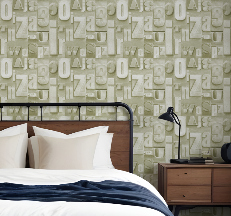 Tapeta z napisami styl industrialny 3d - TenStickers