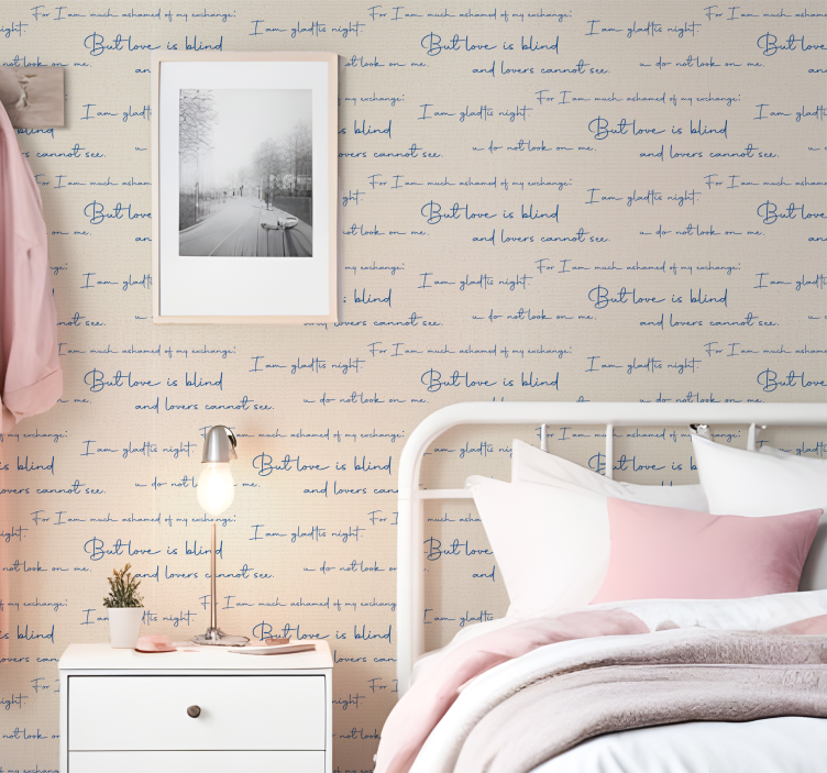 Tapeta z napisami wykres tekstylny - TenStickers