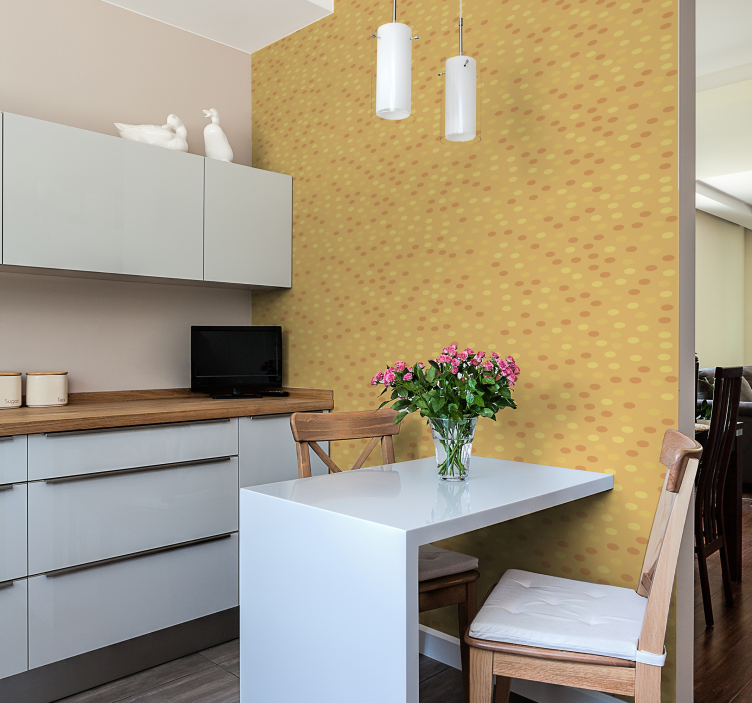 Tapeta w pomarańczowe kółka do kuchni - TenStickers