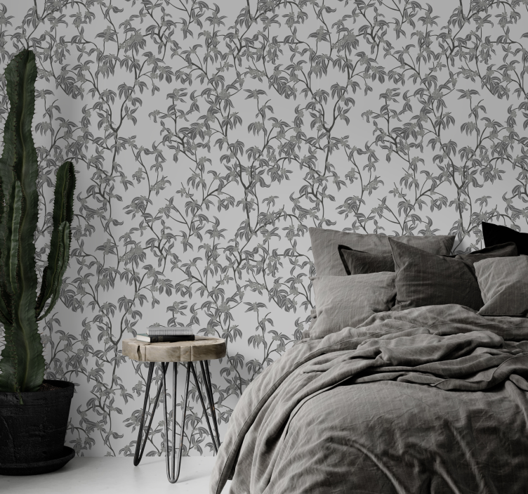 Tapeta zagłówek minimalistyczne drzewa - TenStickers