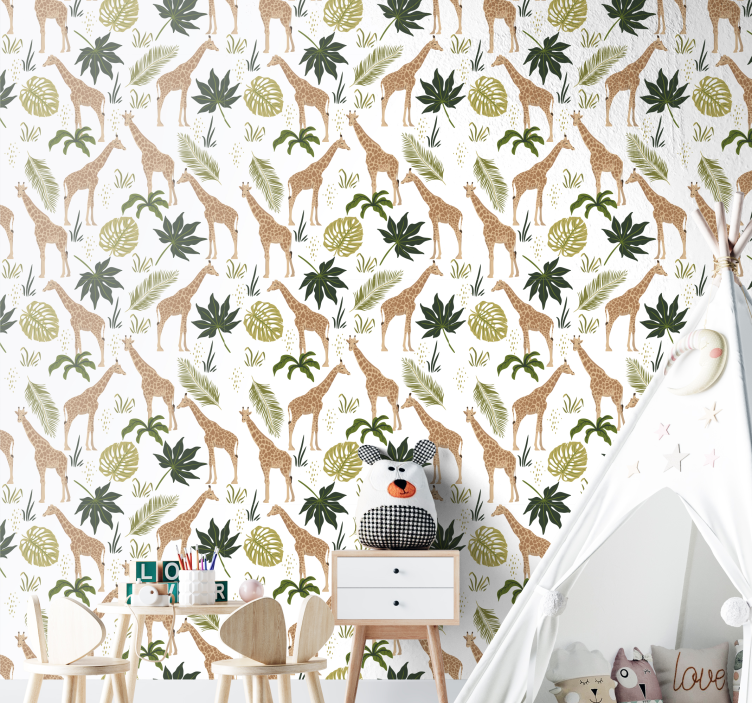 Tapeta zwierzęta Zorganizowane żyrafy - TenStickers