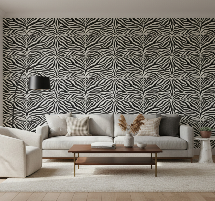 Tapeta zebra w realistyczny wzór zebry - TenStickers