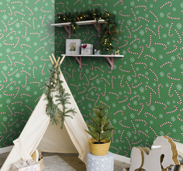 Tapeta Zielone słodycze świąteczne - TenStickers