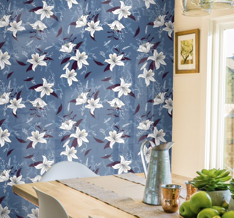 Tapeta kwiat zimnych lilii - TenStickers