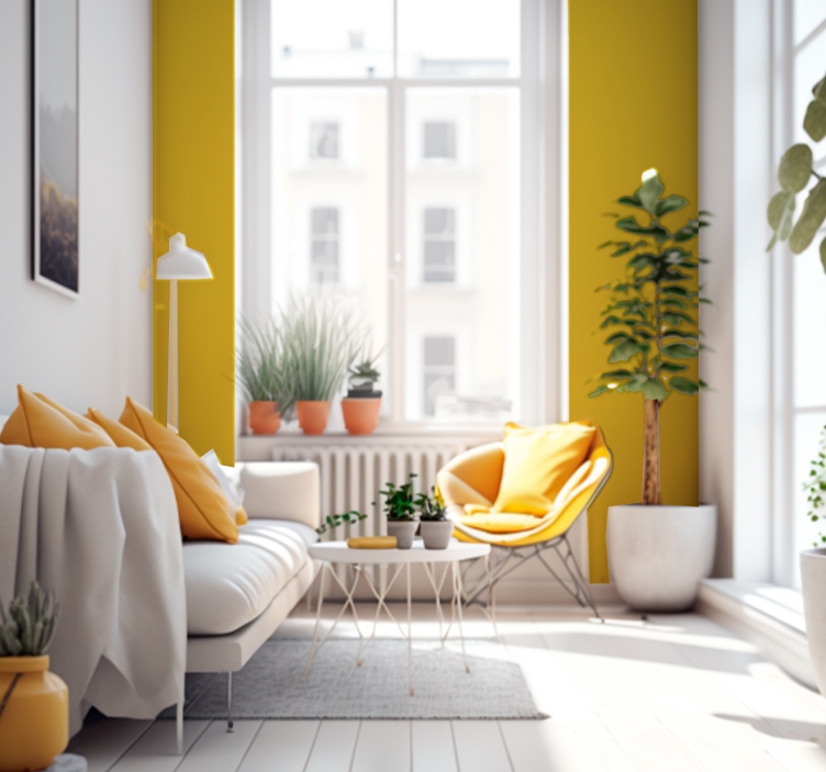 Żółta tapeta żółty - TenStickers