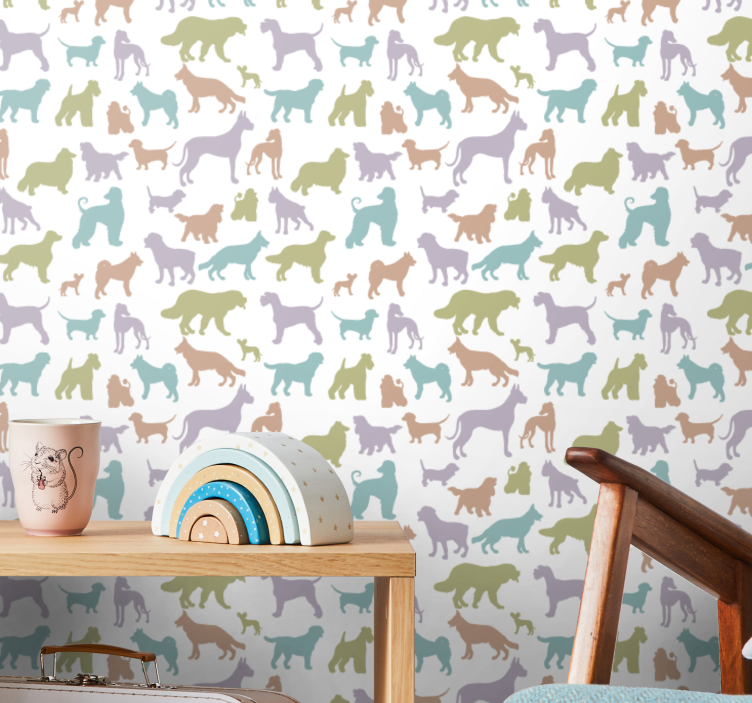 Tapeta psy kolorowe sylwetki - TenStickers