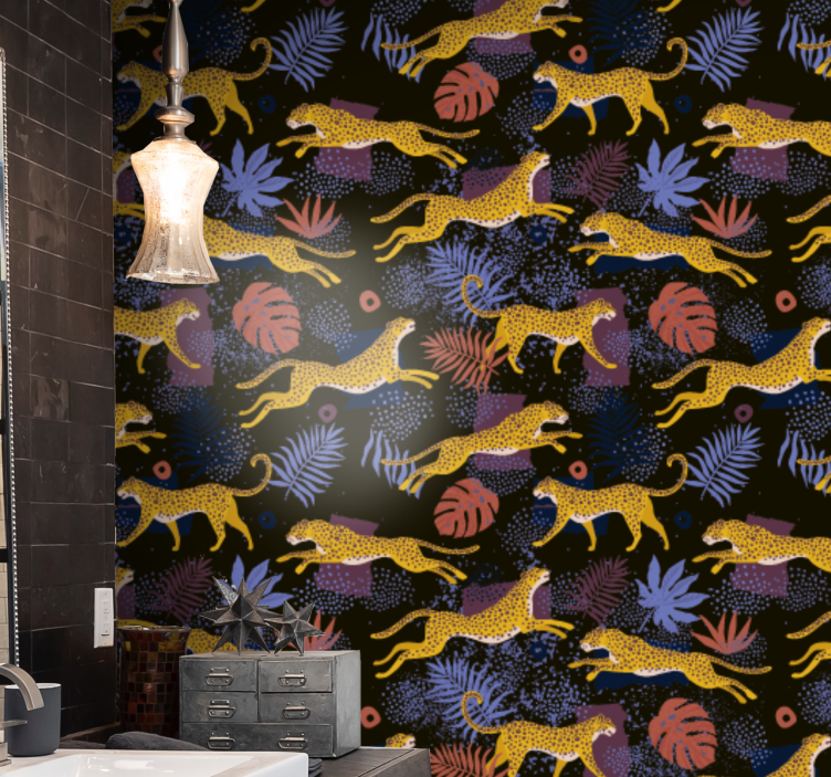 Tapeta zwierzęta mozaika fauny dżungli - TenStickers