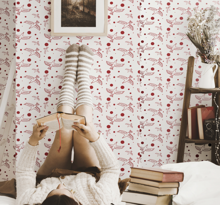 Tapety zwierzęta ptaki i kropki - TenStickers