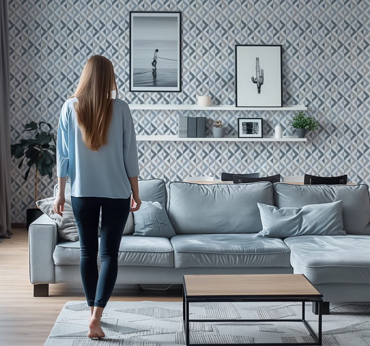 Tapety geometryczne efekt tekstylny - TenStickers