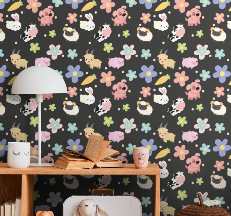 Tapety ze zwierzętami zabawa we wzory zwierzęce - TenStickers