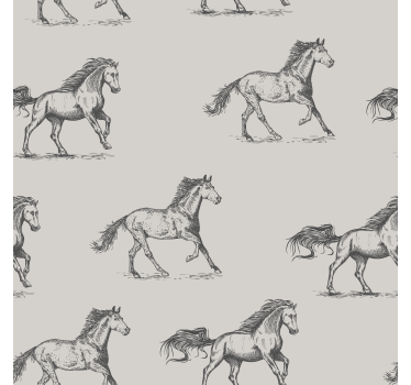 Tapeta konie szary prosty wzór - TenStickers