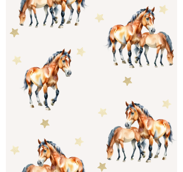 Tapeta konie matka i źrebię - TenStickers