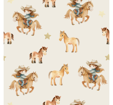 Tapeta konie jazda dziecka - TenStickers