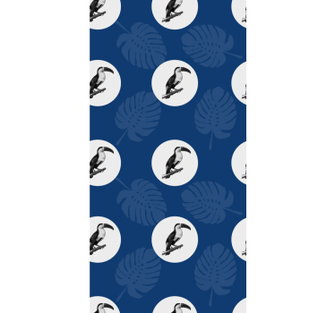 Tapeta ptaki tukan i liście - TenStickers