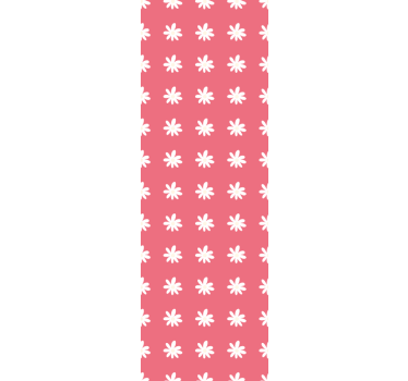 Tapeta kwiaty czerwony i biały wzór kwiatowy - TenStickers