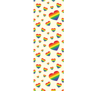Tapeta dla nastolatka tęczowe serduszka - TenStickers