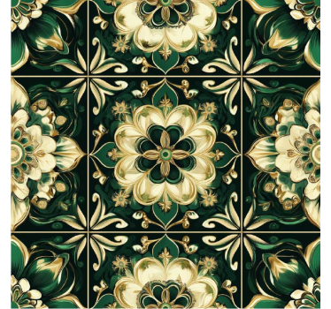 Tapeta do kuchni płytki mozaikowe botaniczne - TenStickers