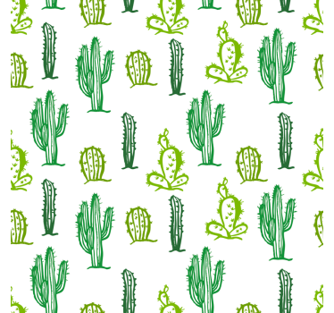 Tapeta do salonu w zielony wzór kaktusów - TenStickers