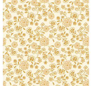 Tapeta do salonu w pomarańczowy kwiatowy paisley - TenStickers