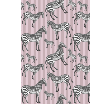 Tapeta zwierzęta wzór ilustracji w stylu vintage zebra - TenStickers