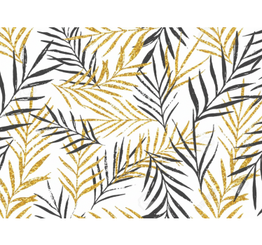 Tapeta do salonu z eleganckim wzorem liści jungle - TenStickers