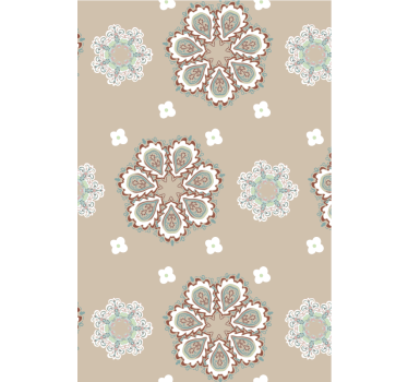 Tapeta do salonu w eleganckie kwiatowe wzory - TenStickers