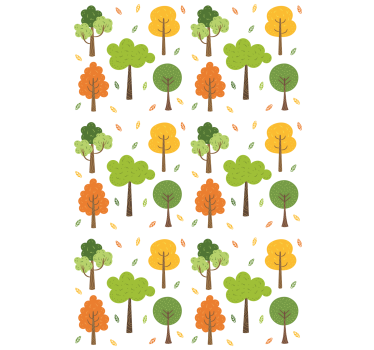 Tapeta drzewa w kolorowy wzór - TenStickers