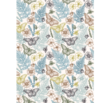 Tapeta do kuchni w stylu vintage kwiatowym - TenStickers