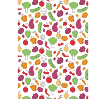 Tapeta do kuchni owoce i warzywa - TenStickers