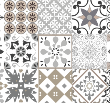 Tapeta do kuchni mozaika w odcieniach szarości - TenStickers