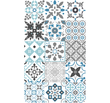 Tapeta do kuchni niebieska mozaika - TenStickers