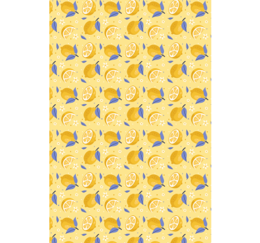 Tapeta do kuchni z radosnym wzorem cytrynowym - TenStickers