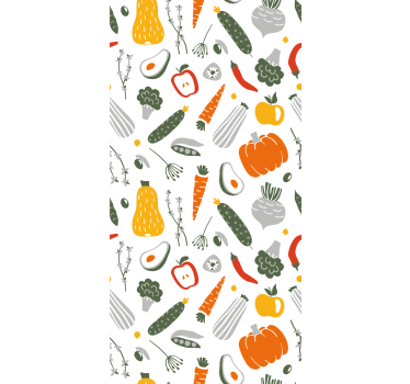 Tapeta do kuchni kolorowa kolekcja warzyw - TenStickers